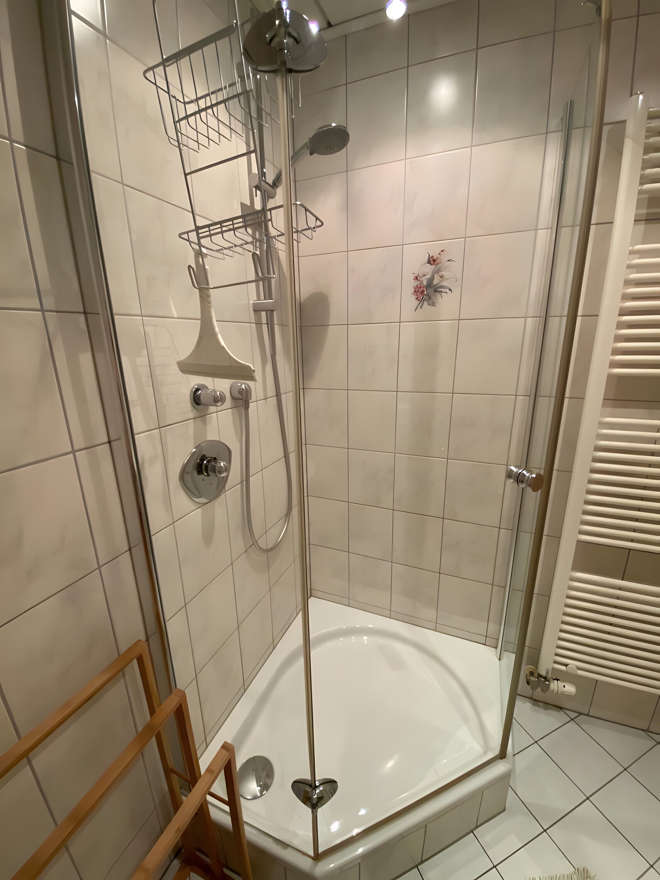 Regadera, secadora de cabello, toallas 