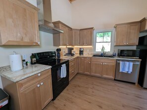 Private kitchen - Little Red Cabin on 60 Acres with private National Forest Access, pond, fire pit (Criders)