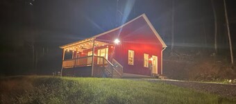 Little Red Cabin on 60 Acres with private National Forest Access, pond, fire pit