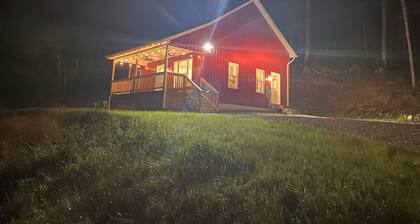 Little Red Cabin on 60 Acres with private National Forest Access, pond, fire pit