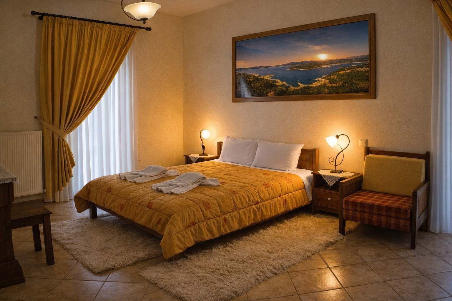 مكتب وواي فاي وملاءات أسرّة