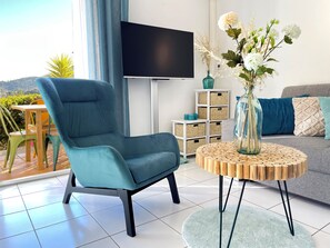 Living area - Les Vigies -T4 vue mer-terrasse-parking-6 pers (Collioure)