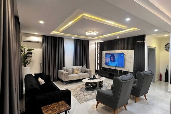 Deluxe Apartment, Balcony, City View | Living area