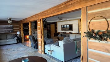 Télévision, cheminée