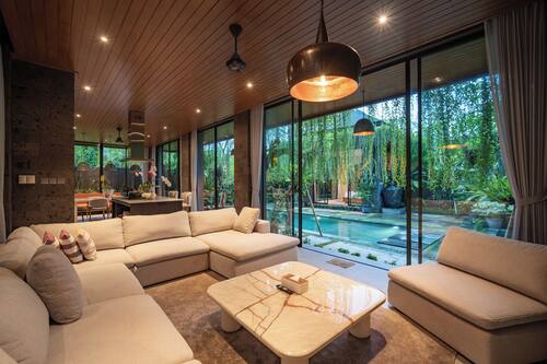 Villa Deluxe, 4 chambres, piscine privée, vue parc | Intérieur