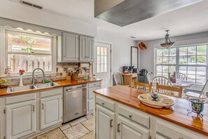 Fridge, microwave, oven, stovetop - Pet-Friendly Coastal Retreat w/ Pool & Deck (Little River)