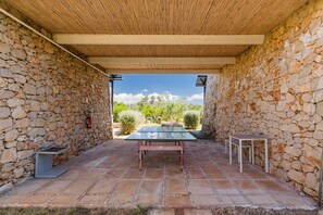 Outdoor dining - Room 'Core Resort - Basic 4' with Shared Pool, Wi-Fi and Air Conditioning (Tuglie)