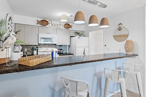 Fridge, microwave, oven, stovetop - 🏖️Beach Views | Pool | Walk Across to Beach | Tradewinds #28- At the Beach!🏖️ (Miramar Beach)