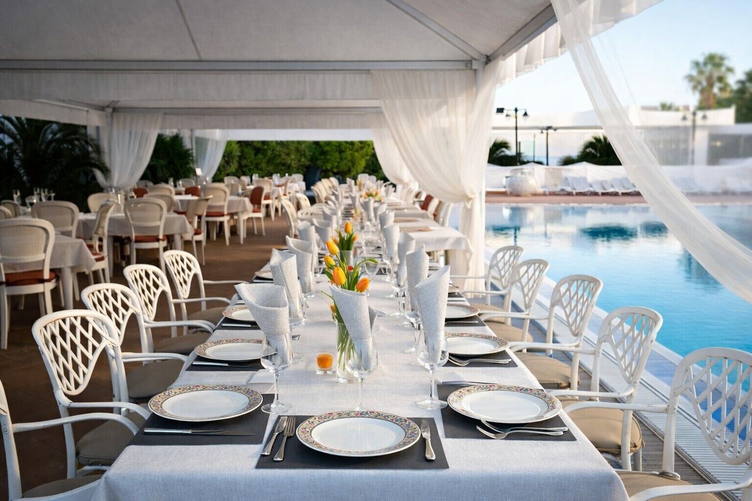 Outdoor banquet area