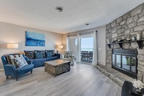 Smart TV, offices - Dune Our Thing - 3 Bedroom Oceanfront Condo with Private Deck and Community Pool (Kure Beach)