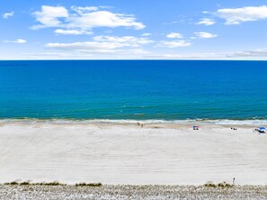 A beach with a clear sky and calm sea. - Pet Friendly Beach House - Lazy Palms (Mexico Beach)