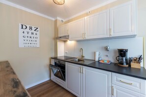 Family Apartment | Private kitchen | Fridge, oven, stovetop, cookware/dishes/utensils - Luis City Apartments (Regensburg)
