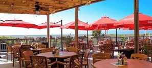 Outdoor dining - THE OCEANVIEW BEACHFRONT GETAWAY..steps to best beach & pool Hilton Head Island! (Hilton Head Island)