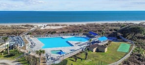 Outdoor pool - THE OCEANVIEW BEACHFRONT GETAWAY..steps to best beach & pool Hilton Head Island! (Hilton Head Island)