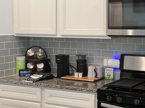 Microwave, oven, stovetop, dishwasher