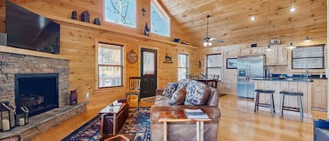 Télévision, cheminée