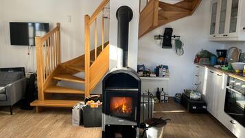 Fernseher, Kamin