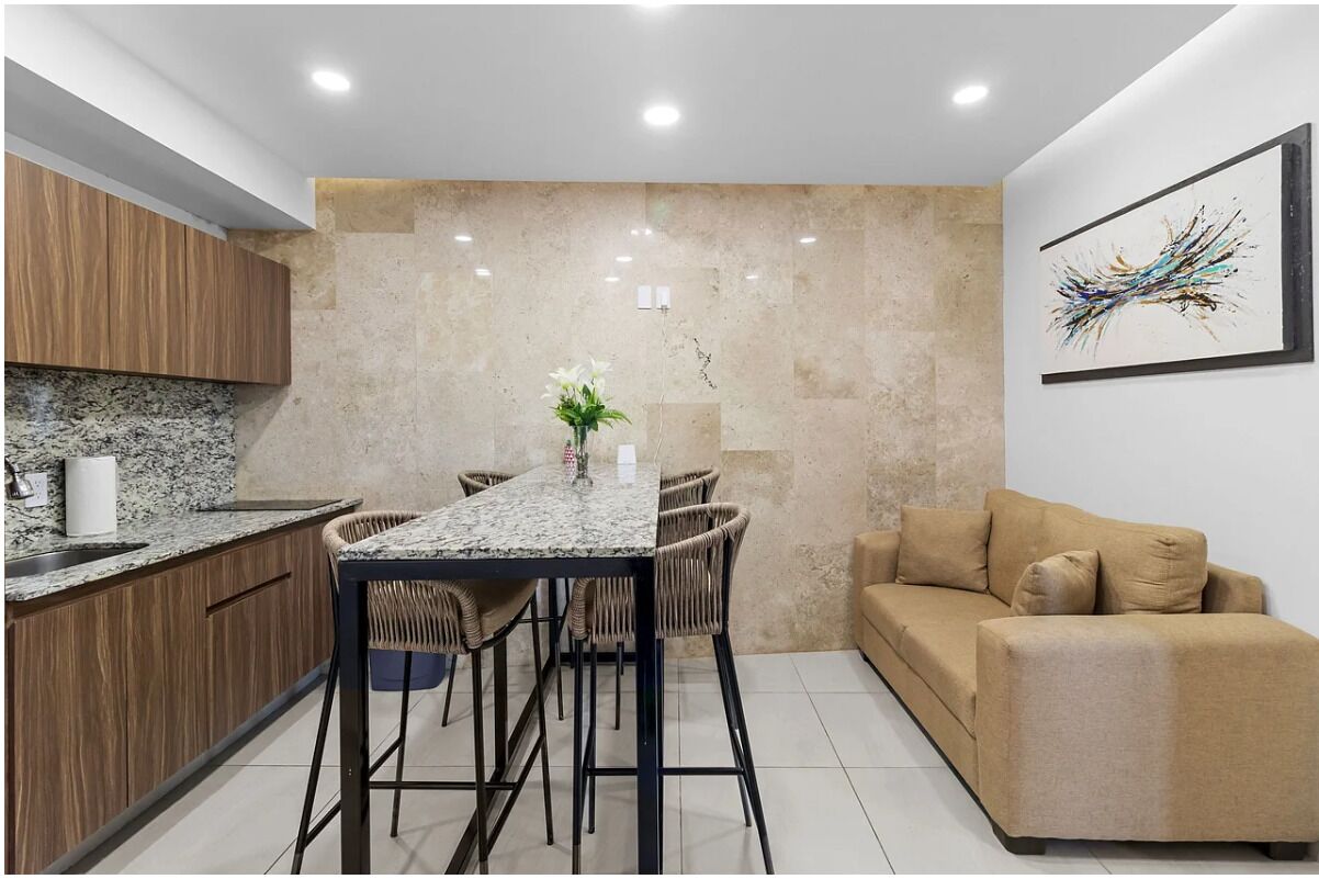 Deluxe Apartment, 1 Double Bed with Sofa bed, Non Smoking, City View | Living area | 50-inch LED TV with digital channels