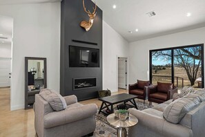 TV, fireplace, offices - Pet friendly, Hot tub, Game Room, Fire Pit! (Fredericksburg)