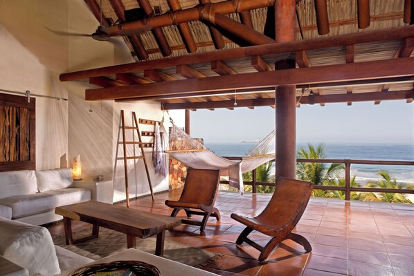 Deluxe Apartment, 2 Bedrooms, Beach View, Sea Facing | Property grounds - Casa de Olas, Stunning Oceanfront Villa in Las Palmas (Zihuatanejo)