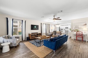 TV - Blue Mind | Crystal Beach Cottage Private Pool, Bocce Court, Walk to Beach! (Destin)