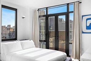 1 bedroom, iron/ironing board, WiFi, bed sheets - Space Age Soho Penthouse Private Balcony BBQ (New York)