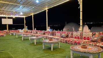 Outdoor banquet area