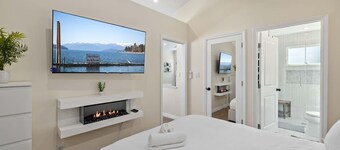 Luxury 1BR Suite Kitchen, Fireplace, Laundry, BBQ