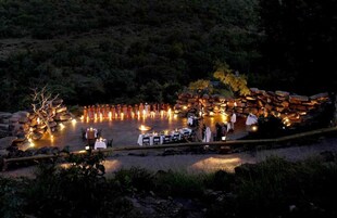 Outdoor banquet area