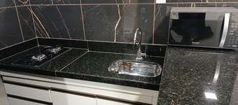 Studio apartment with bedroom, kitchen, and bathroom, comfortable and cozy, independent.