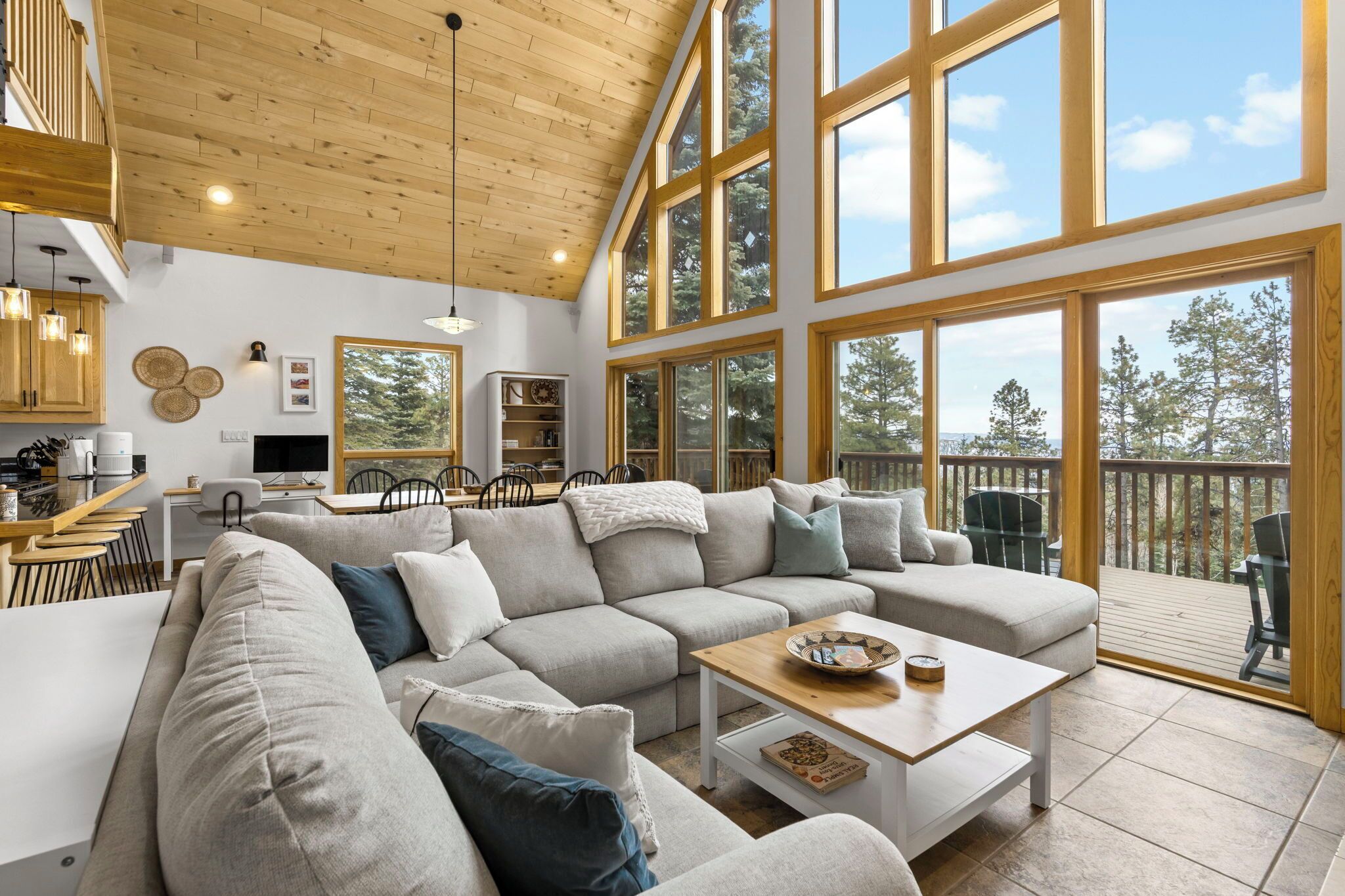 Smart TV, fireplace, computer monitors