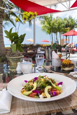 Outdoor dining - O2 Beach Club and Spa (St. Lawrence Gap)