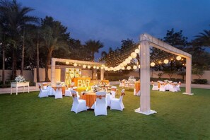 Outdoor banquet area