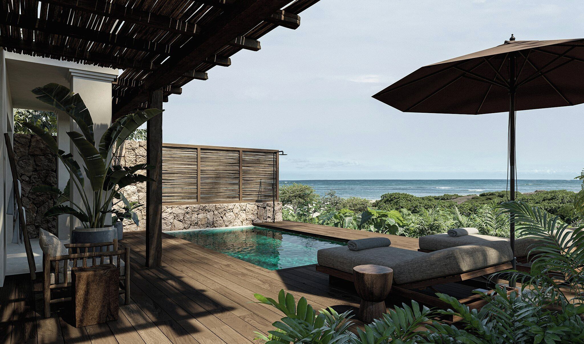 Una piscina al aire libre