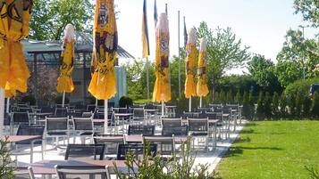 Outdoor banquet area