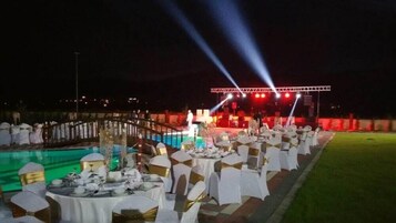 Outdoor banquet area