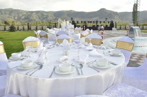 Outdoor banquet area