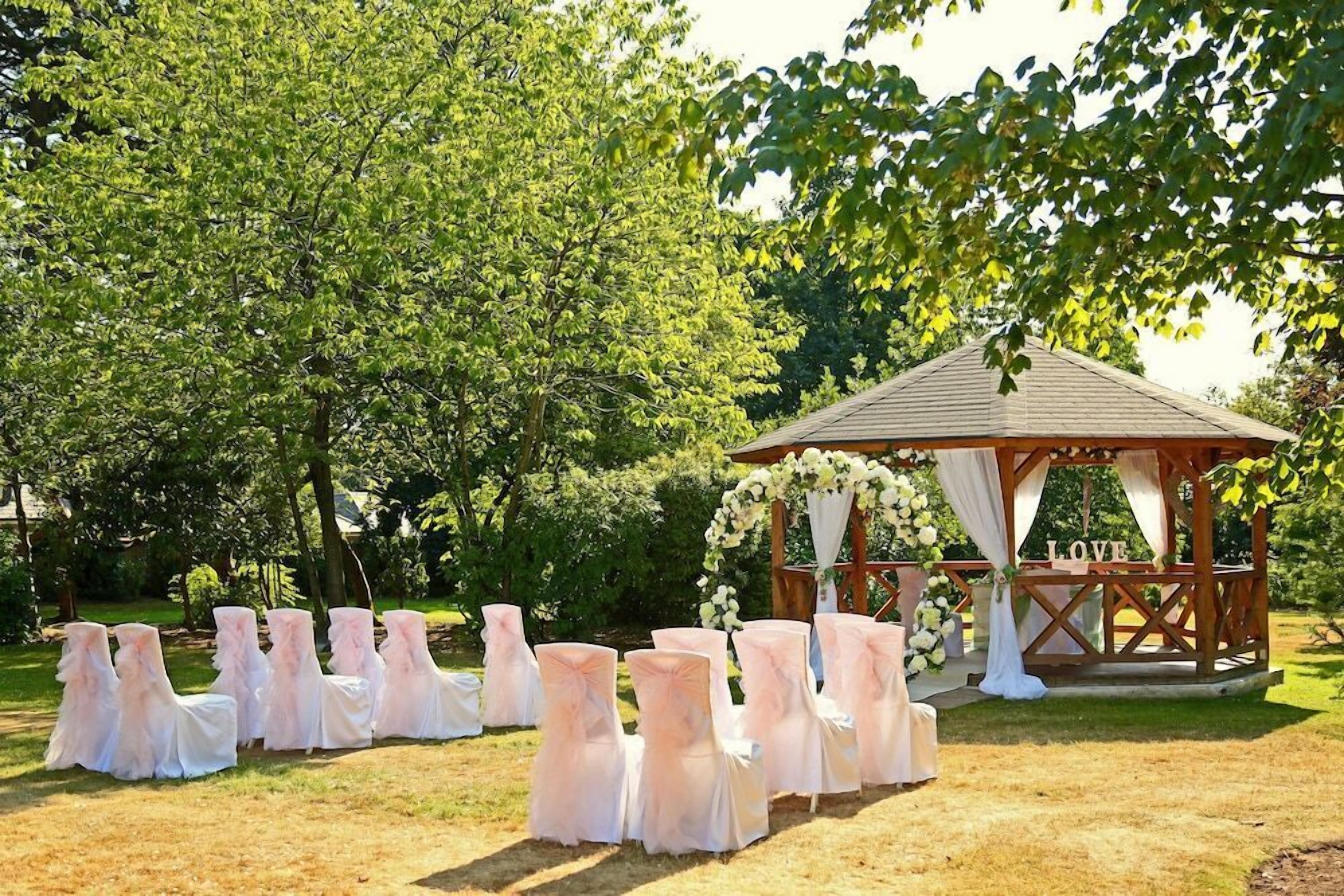 Outdoor banquet area