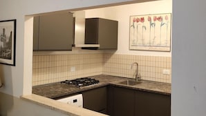A compact kitchen with a gas stove, a sink, and a dishwasher. - Ghibellina Apartment (Florence)