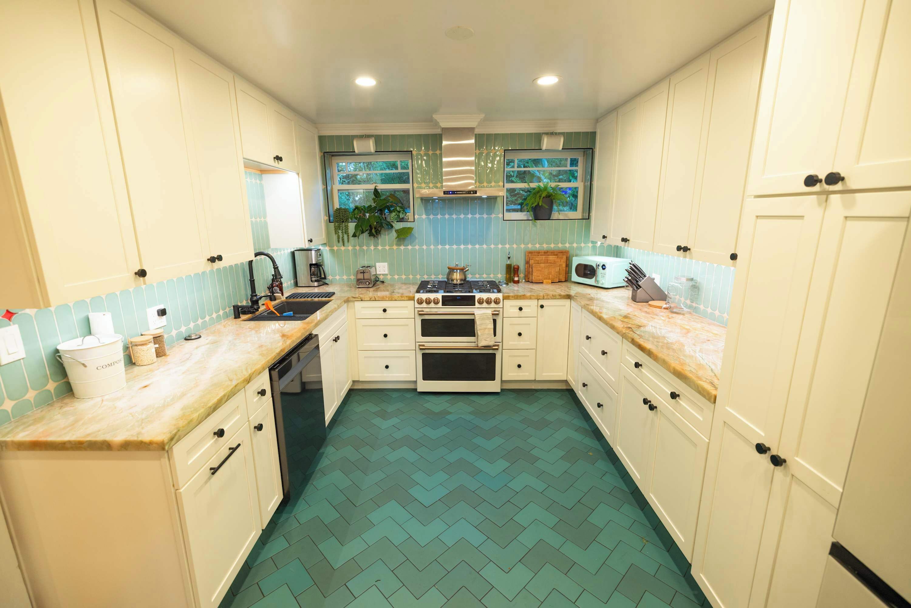 Fridge, oven, stovetop, dishwasher