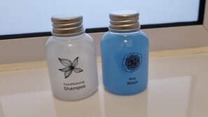 Two bottles of shampoo on a shelf. - Check Inn Hotel (Cape Town)