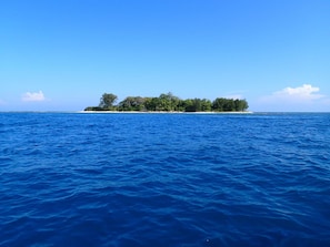 A tropical island with dense greenery and a clear blue ocean. - Ayu Hotel Karimunjawa (Karimun Jawa)
