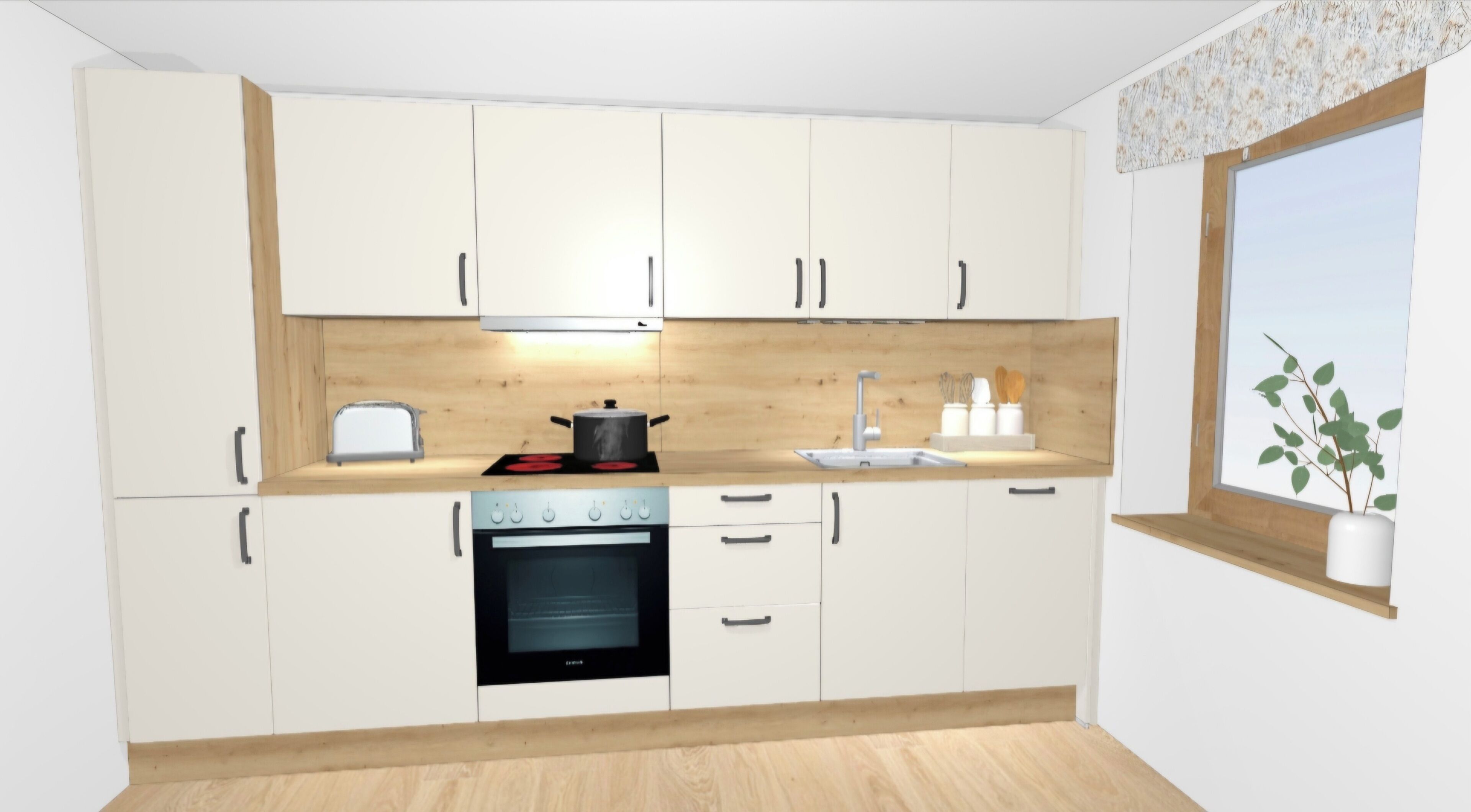 Fridge, oven, stovetop, dishwasher