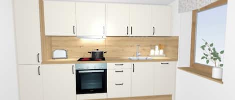 Fridge, oven, stovetop, dishwasher
