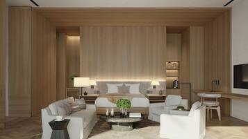 Premium bedding, down duvets, memory-foam beds, free minibar items