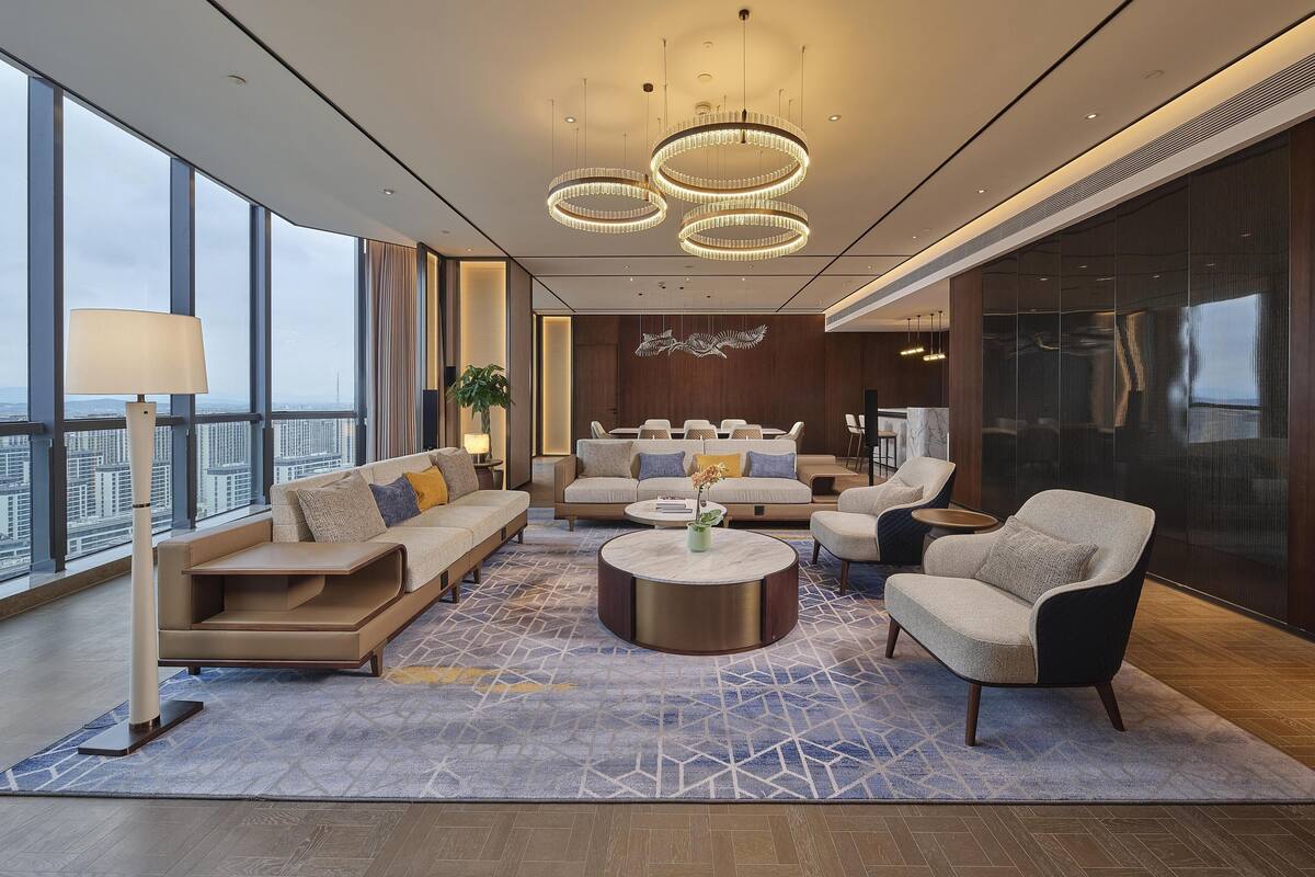 Suite presidencial, 1 llit de matrimoni gran | Sala d'estar