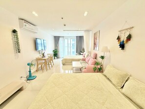 Executive Apartment, Multiple Beds, Balcony, Pool View | Free minibar, desk, laptop workspace, blackout curtains - LaLa Tan Son Nhat Airport Skycenter (Tan Binh)