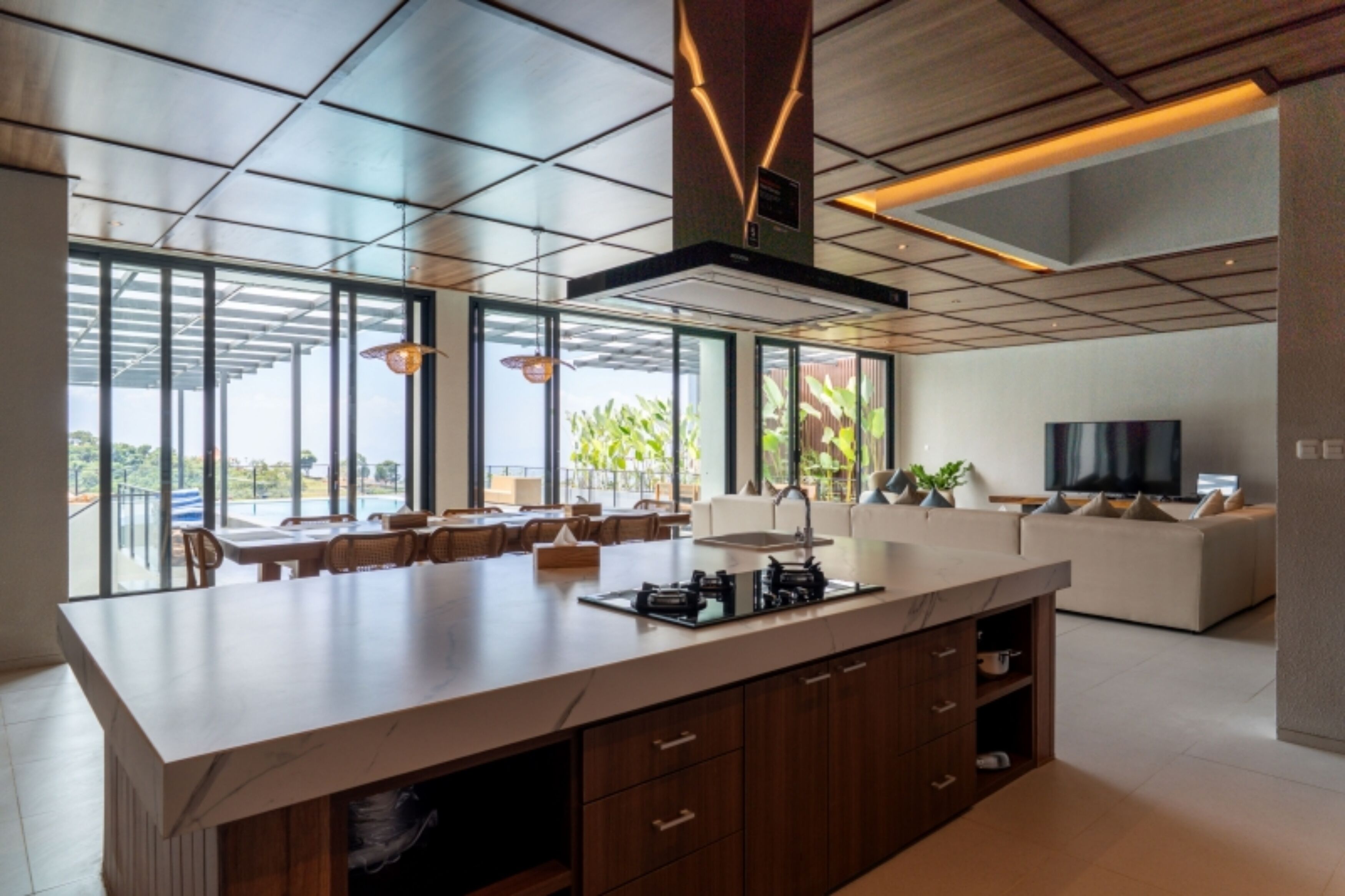 Familienvilla, Balkon, Bergblick | Speisen