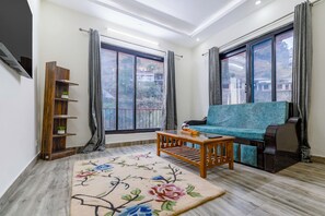 Comfort Villa, Hill View | Living area - Alaya Stays Vyasa Duplex With Views (Mussoorie)
