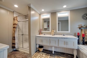 House (4 Bedrooms) | Interior - Steps to WES Arena: Pet-friendly Cabin w/ Deck! (Blue Ridge)